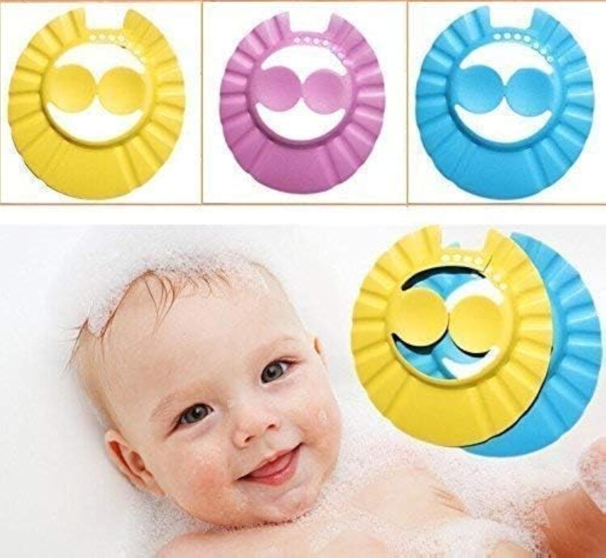 Adjustable Baby Shower Cap, Soft Bath Protection Shield